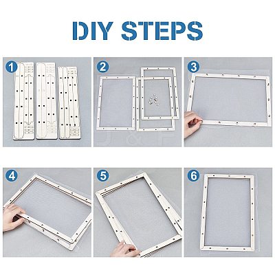Basswood Assembled Paper Making Frame DIY-WH0016-17-1