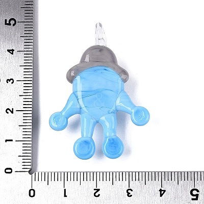 Handmade Lampwork Pendants LAMP-N034-21B-1