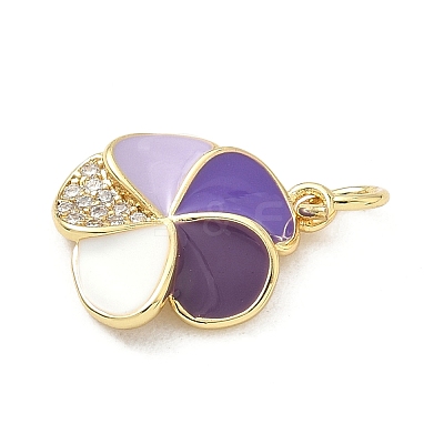 Brass Micro Pave Cubic Zirconia Pendants KK-S338-08G-1