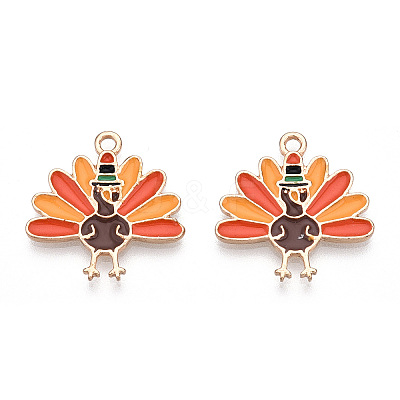 Thanksgiving Day Alloy Enamel Pendants X-ENAM-D060-03F-KCG-1