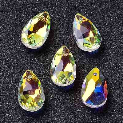 Faceted Teardrop Glass Pendants GLAA-O008-A15-1