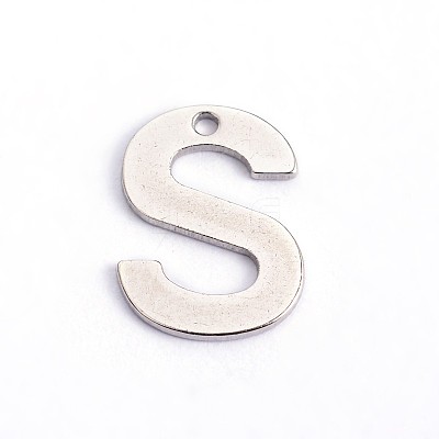 Tarnish Resistant 304 Stainless Steel Letter Charms STAS-O072-S-1