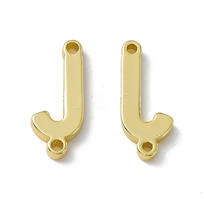 Rack Plating Brass Letter Connector Charms KK-C007-38G-J-1
