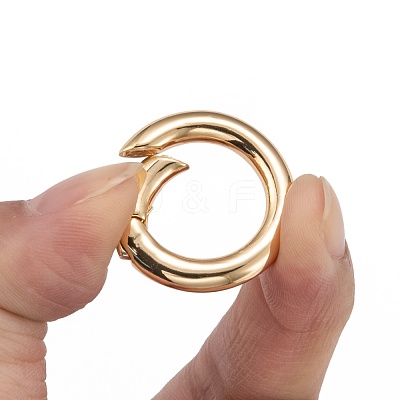 Brass Spring Gate Rings KK-T014-90G-1
