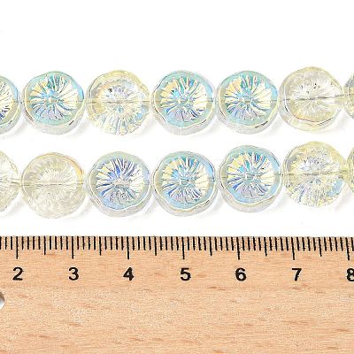 Half Electroplate Baking Paint Glass Beads Strands EGLA-K061-11A-AB-1
