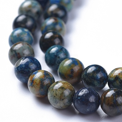 Natural Chrysocolla Beads Strands G-L505-24-6mm-1