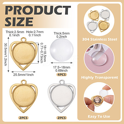 DIY Heart Pendant Making Kits STAS-TA0005-43-1