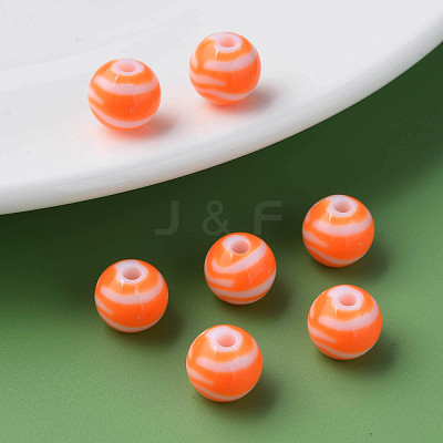 Opaque Striped Acrylic Beads MACR-S373-27D-04-1