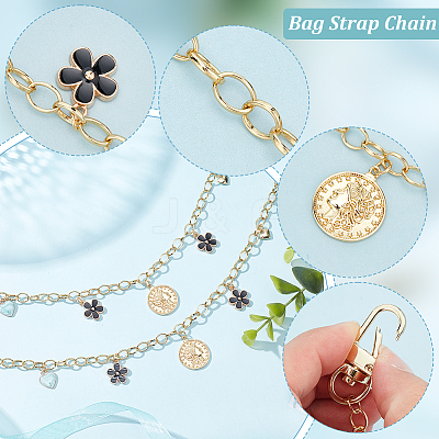 2Pcs Brass Cable Chains Purse Strap Extenders FIND-WR0006-26-1