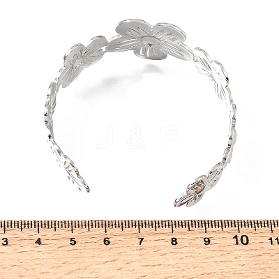 25MM 304 Stainless Steel Hollow Flower Cuff Bangles for Women SA-CBAB767-30P-1