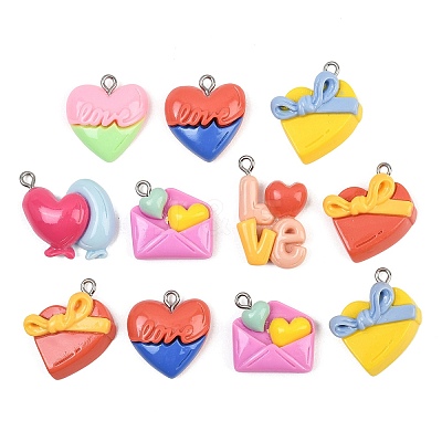 Opaque Resin Pendants RE-CBA5D24-10-1
