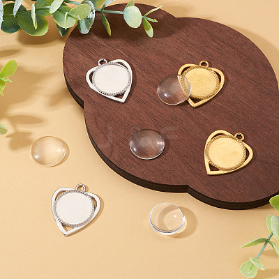 DIY Heart Pendant Making Kits STAS-TA0005-43-1