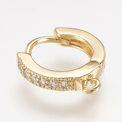 Brass Huggie Hoop Earring Findings X-KK-L152-20G-1