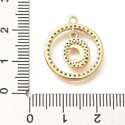 Brass Micro Pave Cubic Zirconia Pendants KK-G519-06G-02-1