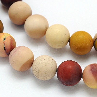 Frosted Round Natural Mookaite Beads Strands G-N0166-65-8mm-1