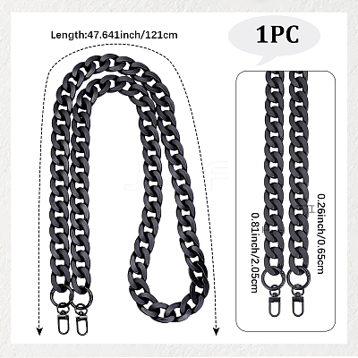 1Pc Acrylic Cuban Link Chain Bag Extender Chains AJEW-BM0001-41A-1