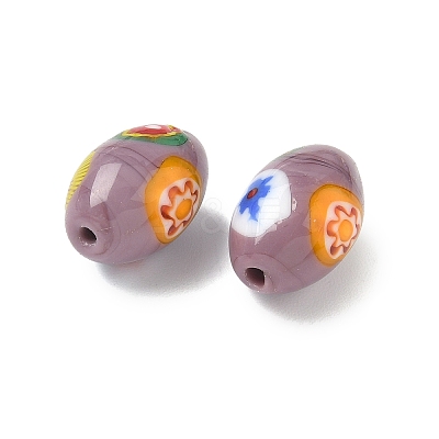 Handmade Millefiori Glass Beads LAMP-U004-02H-1