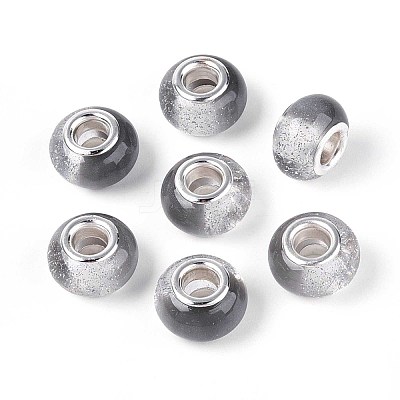 Transparent Resin Rondelle European Beads RESI-N044-02B-1