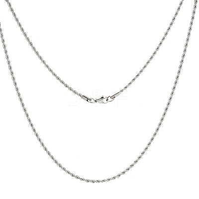 Tarnish Resistant Twisted Stainless Steel Rope Chain Necklace Making X-NJEW-507L-10-1
