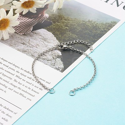 Tarnish Resistant 304 Stainless Steel Chain Bracelet Makings AJEW-JB00994-1