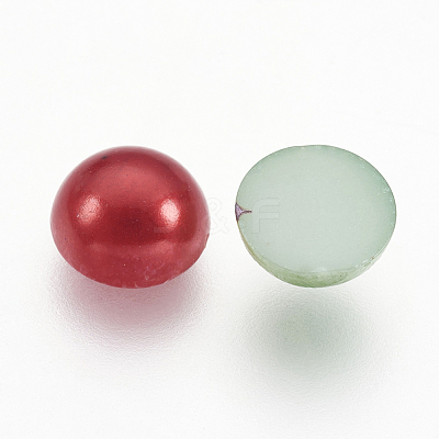 ABS Plastic Imitation Pearl Cabochons X-SACR-S738-6mm-M-1