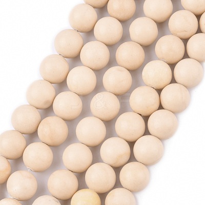Natural Fossil Beads Strands G-E110-10mm-2-1