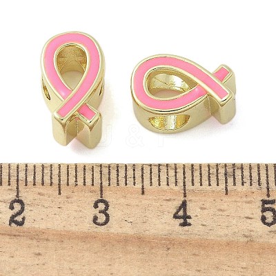 Brass Enamel European Beads KK-K298-04A-G-1