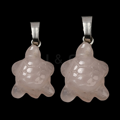 Natural Rose Quartz Pendants G-F758-A05-P-1