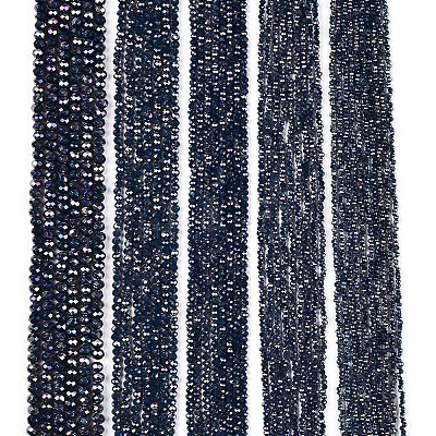 Electroplate Glass Beads Strands EGLA-A044-P4mm-B16-1