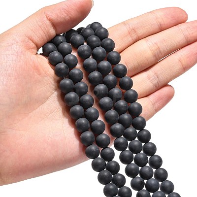 Dyed & Heated Natural Black Agate Beads Strands G-H1617-1