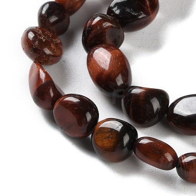 Dyed Natural Red Tiger Eye Beads Strands G-P497-01C-46-1