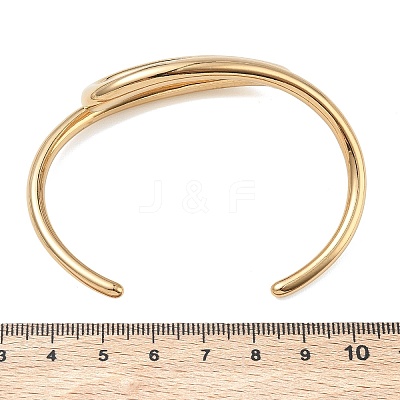 304 Stainless Steel Cuff Bangles for Women BJEW-F540-01G-1