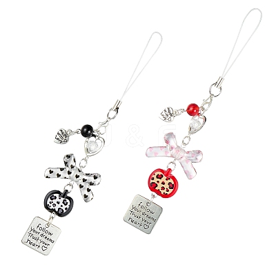 2Pcs 2 Colors Acrylic Mobile Straps MOBA-SZ0001-12-1