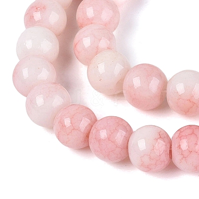 Ombre Effect Opaque Crackle Glass Beads Strands GLAA-Q106-01A-A14-1