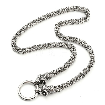 304 Stainless Steel Byzantine Chain Necklaces NJEW-D046-05AS-1