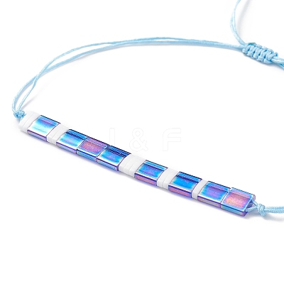 Glass Seed Link Bracelet BJEW-JB08894-03-1