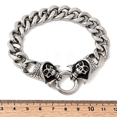 304 Stainless Steel Cuban Link Chains Bracelets for Unisex BJEW-A092-06A-P-1
