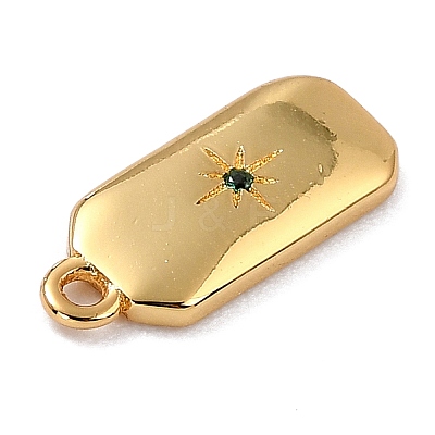 Brass Micro Pave Cubic Zirconia Charms ZIRC-I054-12G-04-1