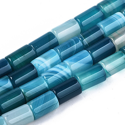 Natural Striped Agate/Banded Agate Beads Strands G-T131-70B-1