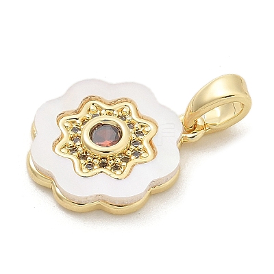 Brass Micro Pave Cubic Zirconia Pendents KK-M303-02G-07-1