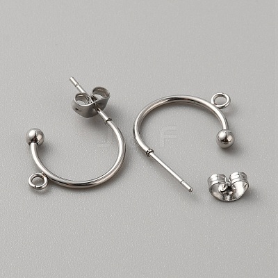 304 Stainless Steel Stud Earring Findings X1-STAS-TAC0017-02C-1