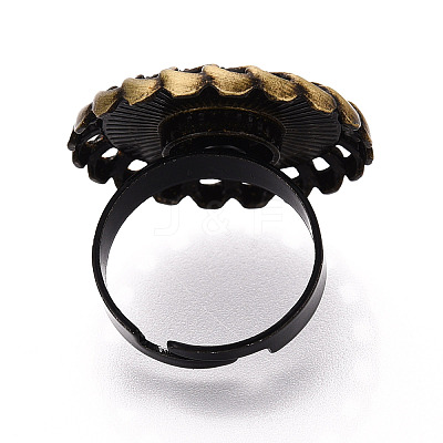 Adjustable Alloy & Iron Bezel Cup Ring Base with Rotatable Tray MAK-T012-14AB-1