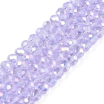 Electroplate Glass Beads Strands EGLA-A044-T4mm-B17-1