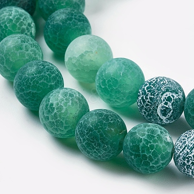 Natural Crackle Agate Beads Strands G-G055-8mm-M-1