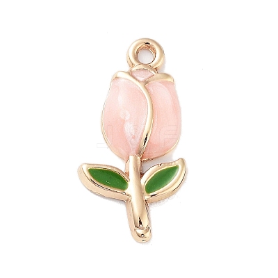 Golden Plated Alloy Enamel Pendants ENAM-L047-01G-01-1