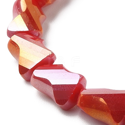 Glass Twist Rectangle Beaded Stretch Bracelet BJEW-JB09552-1