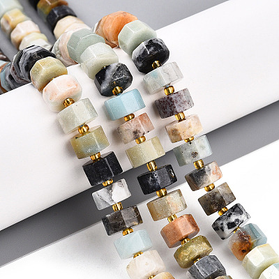 Natural Flower Amazonite Beads Strands G-T140-33-1