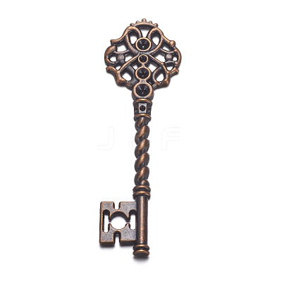 Key Tibetan Style Pendant Rhinestone Settings TIBEB-A101291-R-LF-1