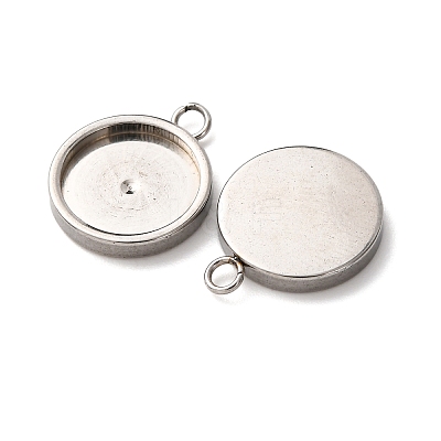 201 Stainless Steel Pendant Cabochon Settings STAS-D379-04D-P-1