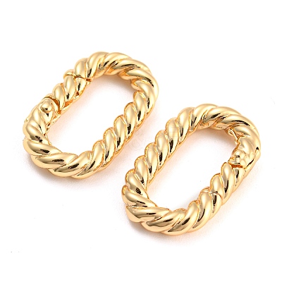 Brass Spring Gate Rings KK-D048-04G-1